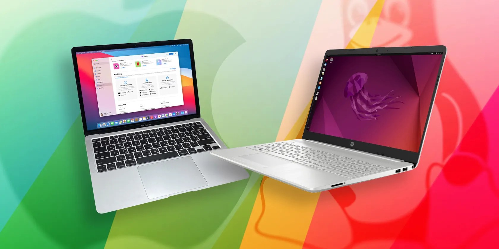 MacBook and a linux laptop