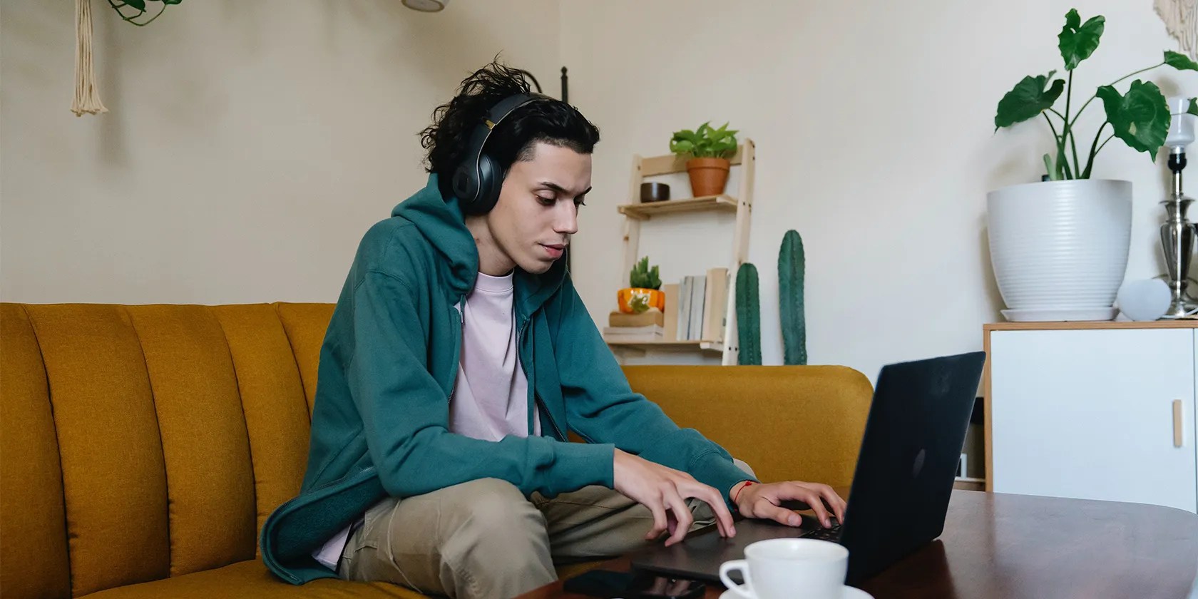 Man working on laptop