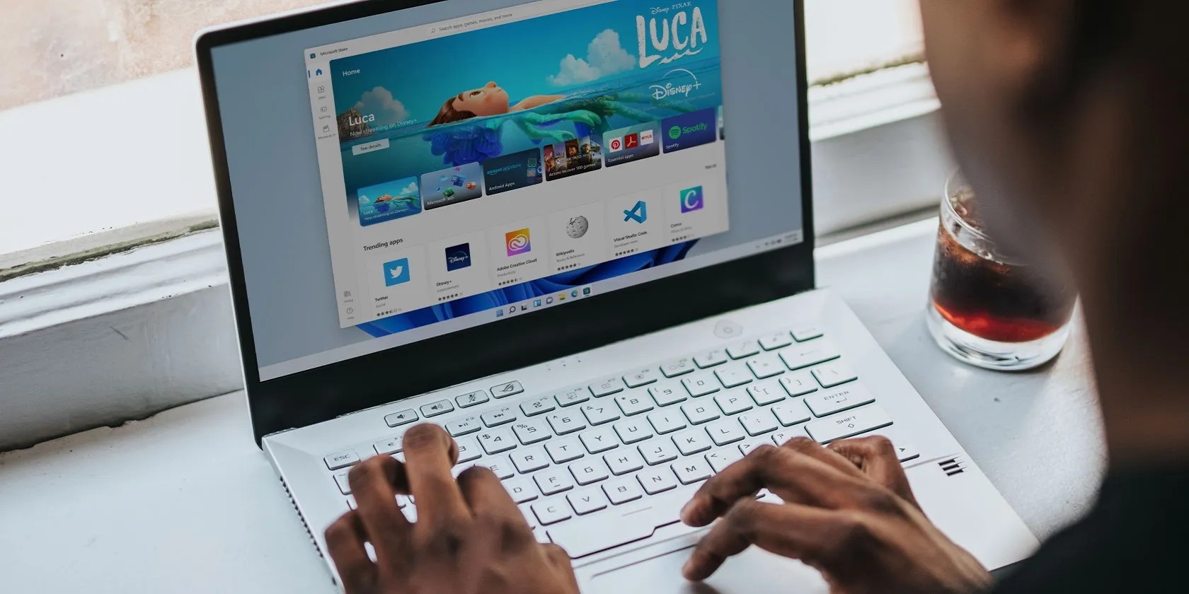 A person using the Microsoft Store