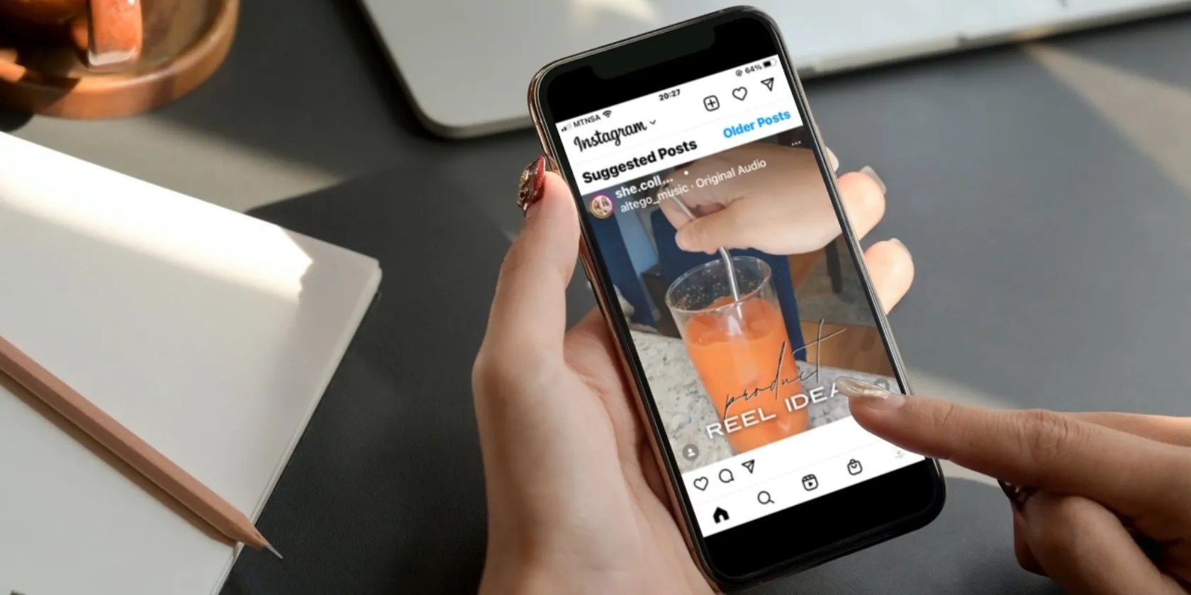 Instagram reel on phone screen