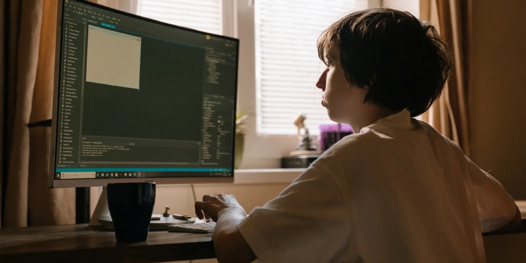 Kid working on a computer