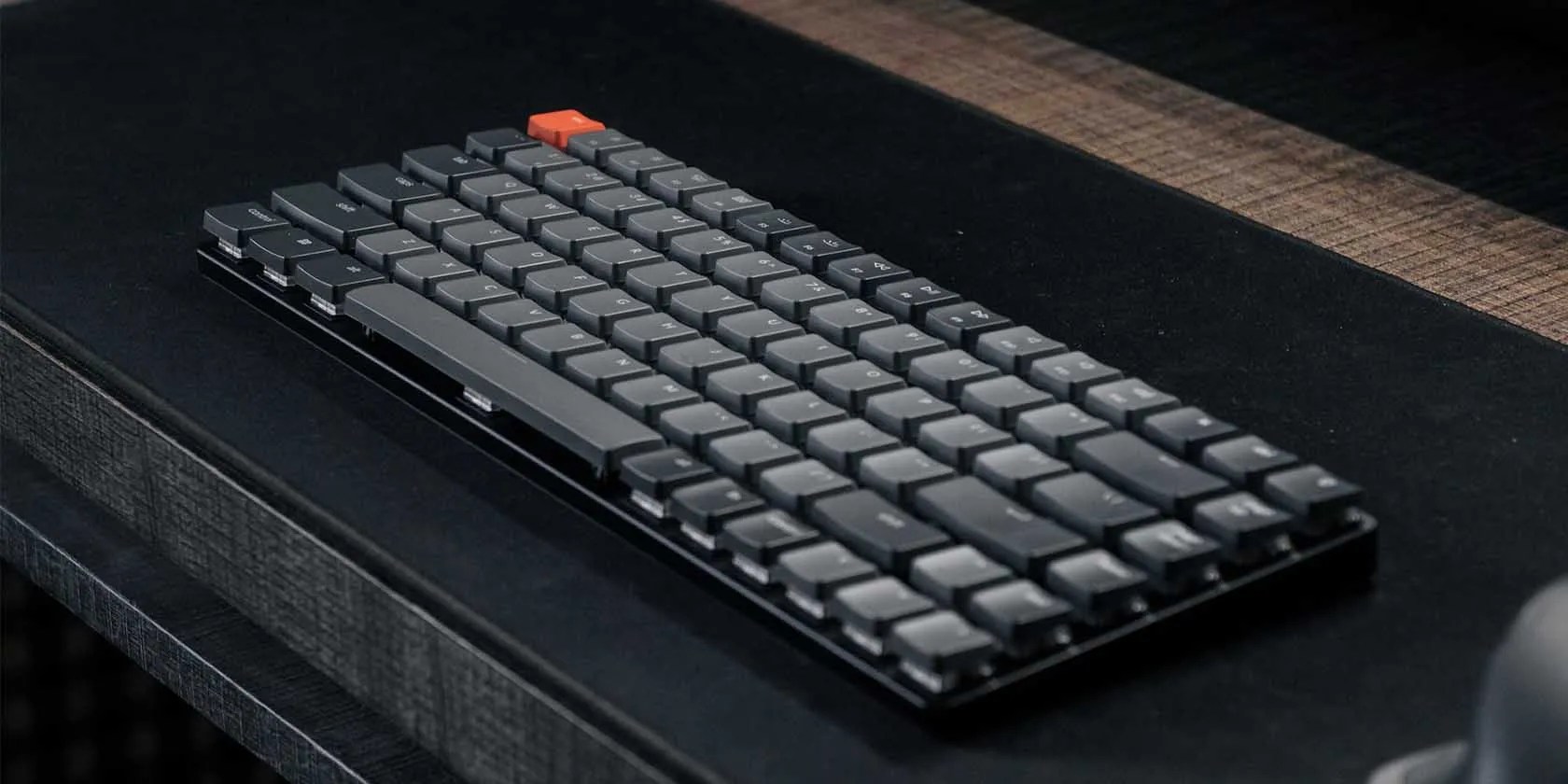 External wireless keyboard on a desk