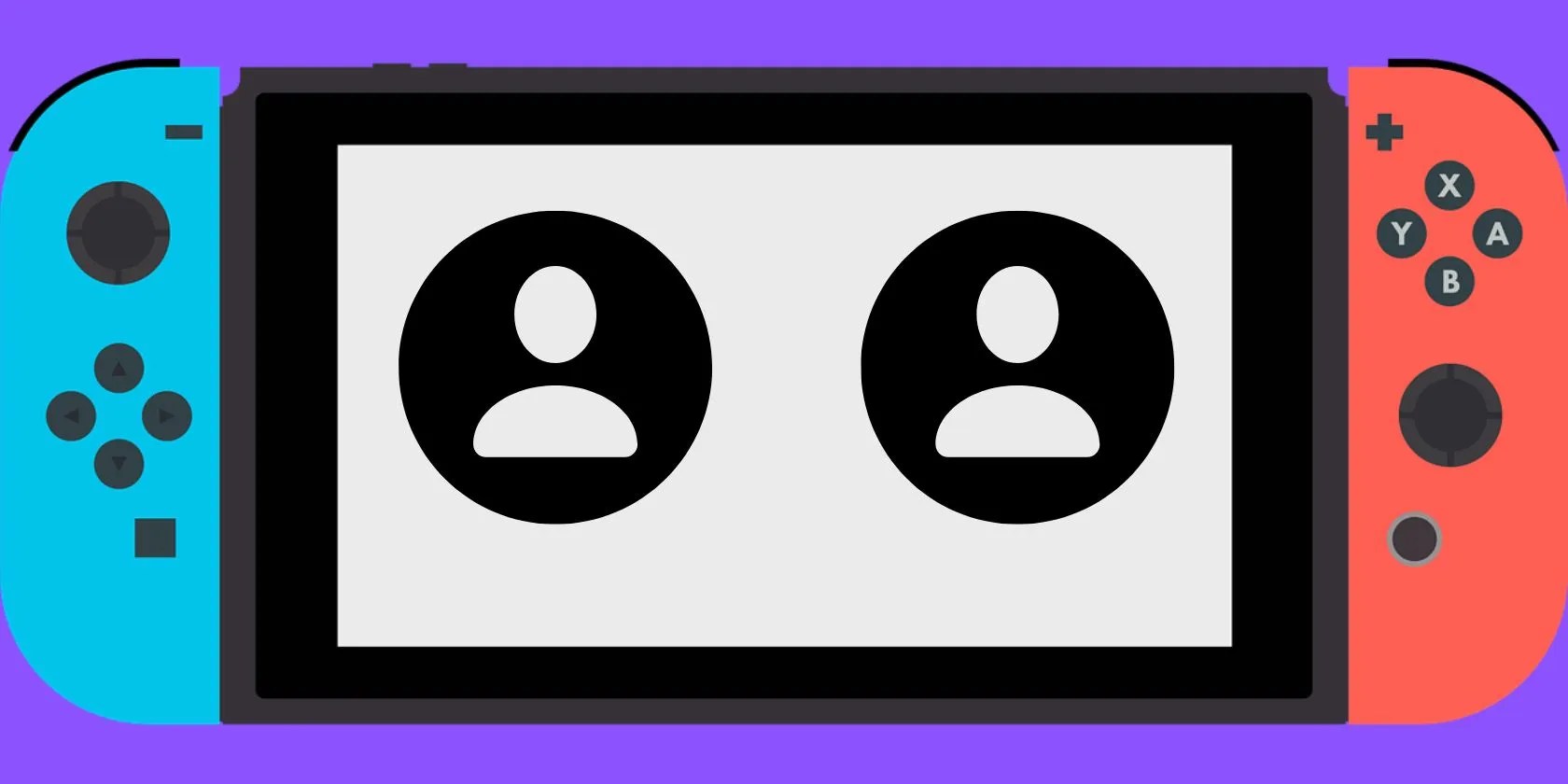 A vector image of a Nintendo Switch with User vectors inside the screen