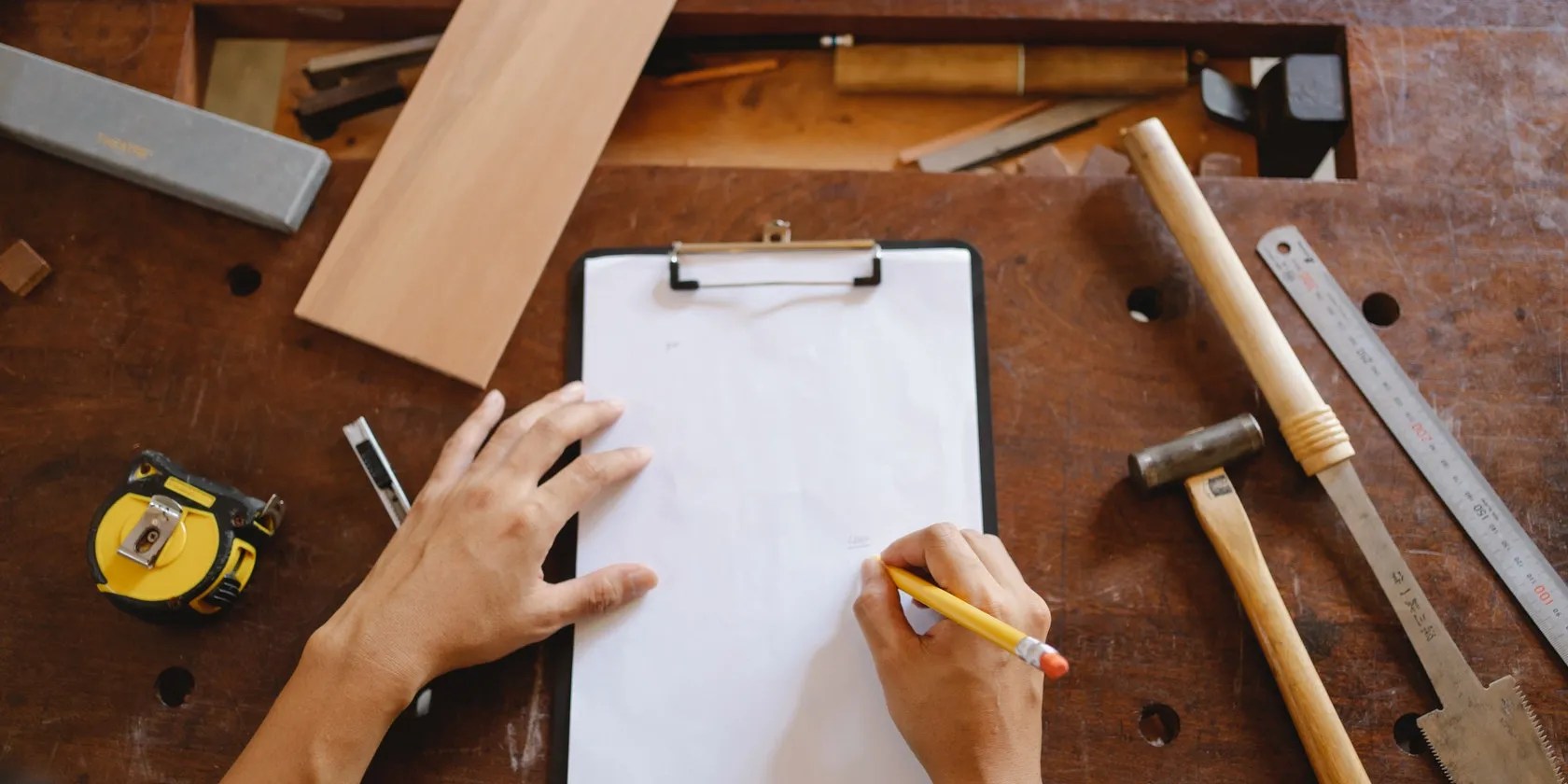 paper on workshop table