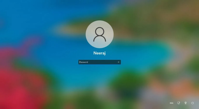 Default Sign In Screen With Acrylic Blur Effect on Windows