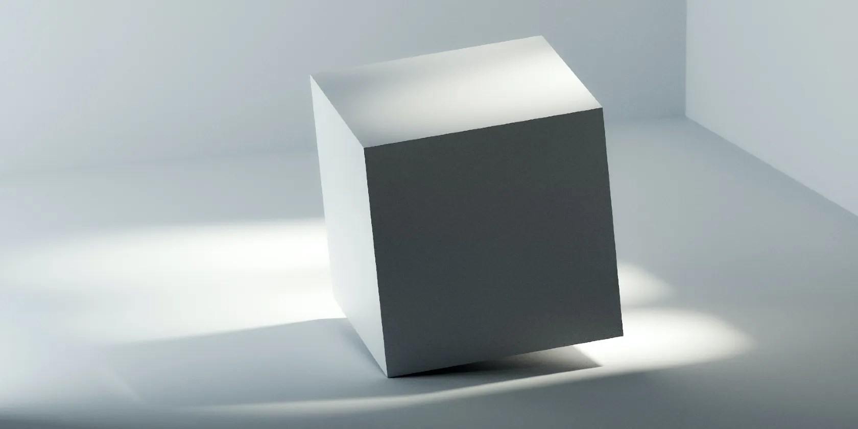 Picture of a grey 3D cube