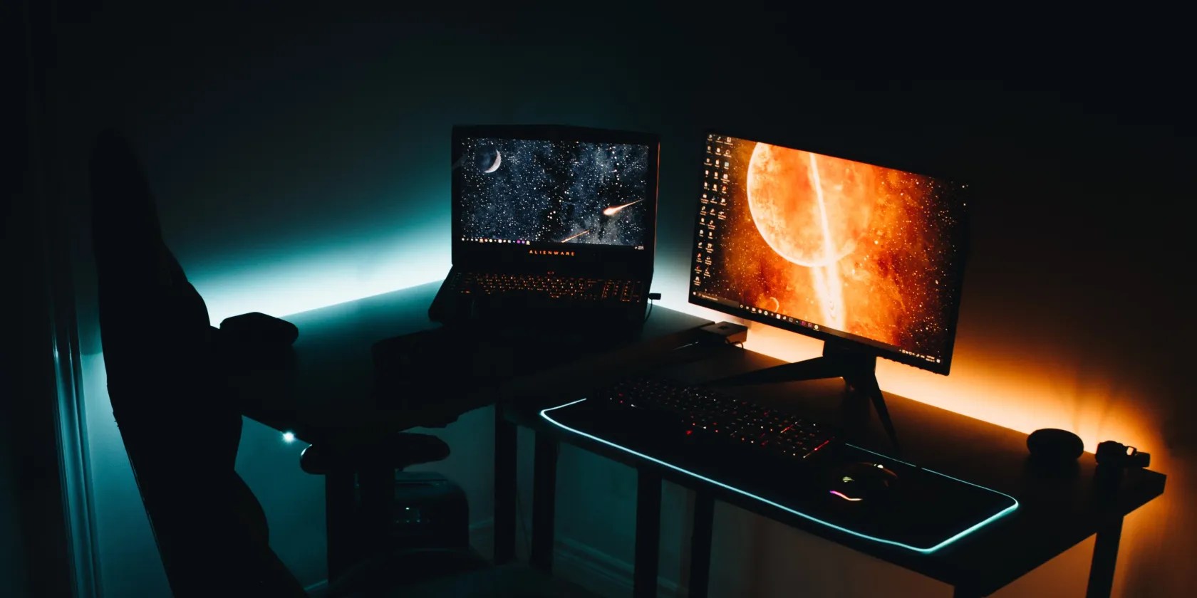 Laptop and Monitor Setup