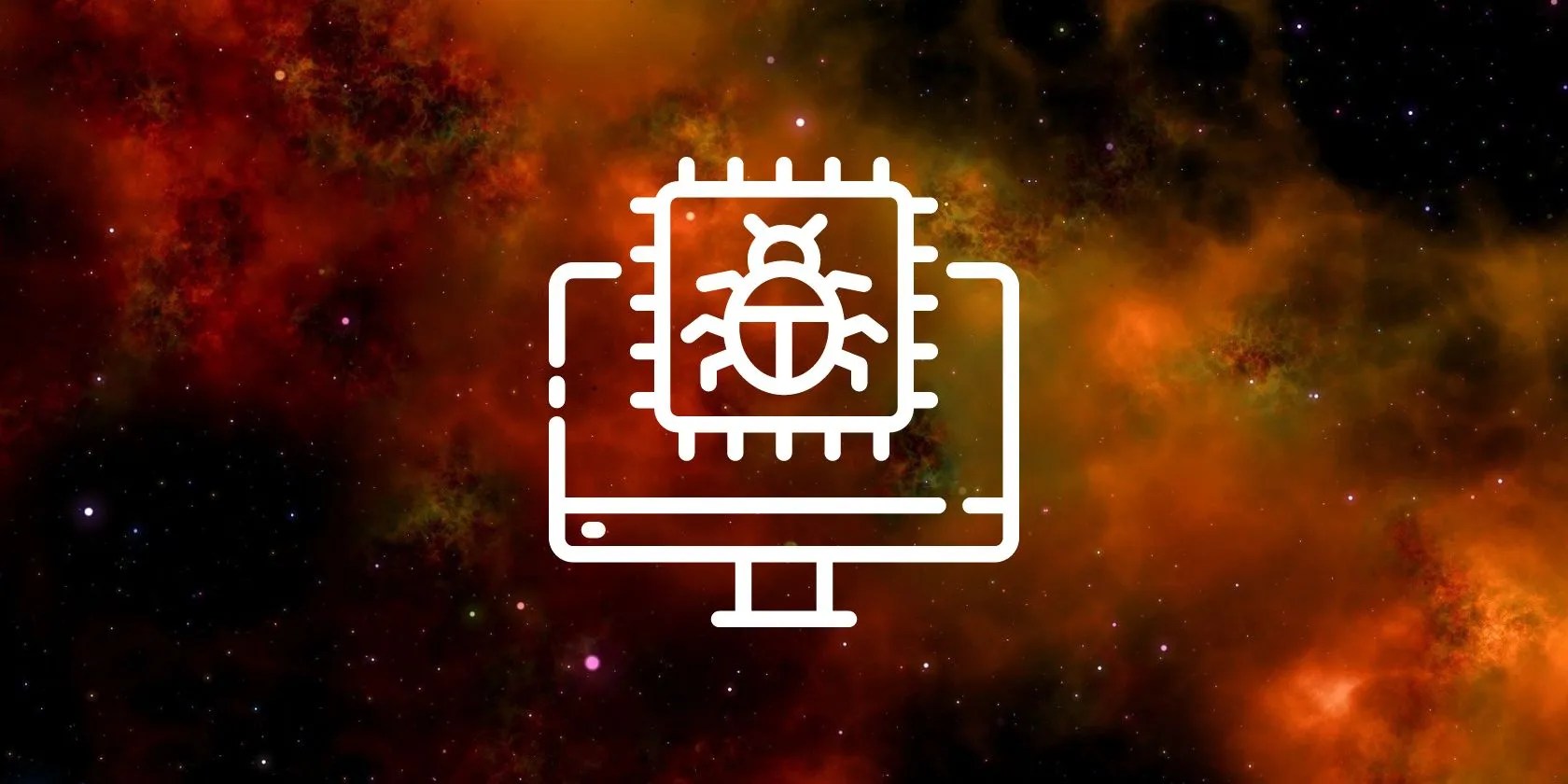 image of nebula behind malware graphic