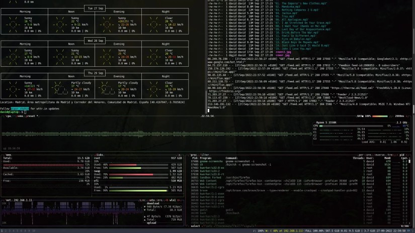 a typical i3 tiled layout