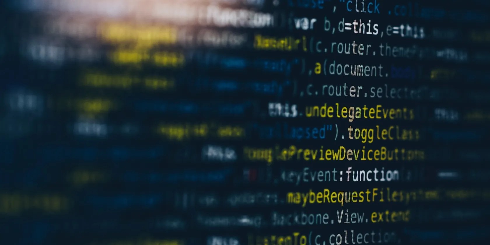 Blurred screen of computer code