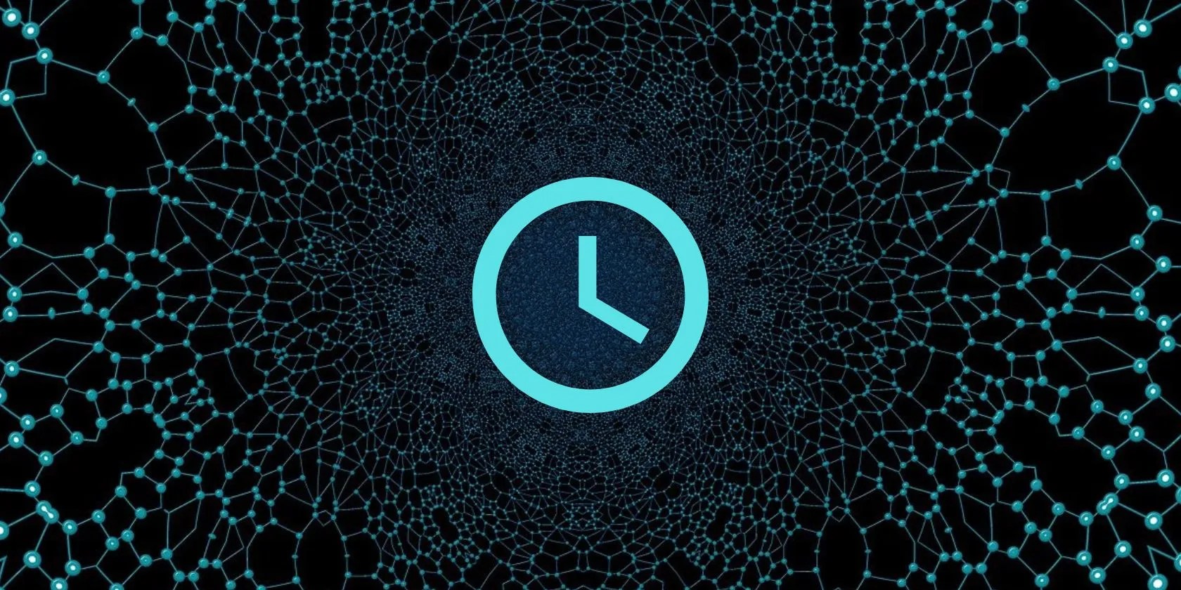 network graphic with clock icon in centre