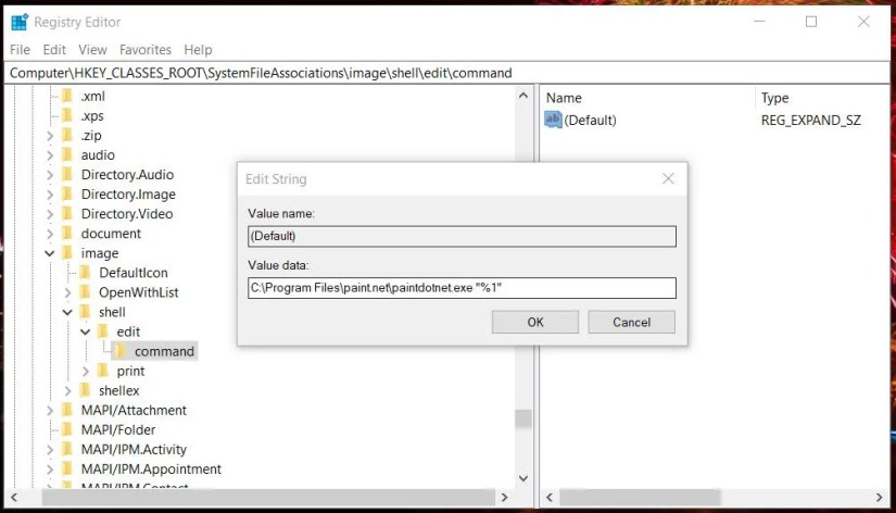 The Edit String window in Windows 10&rsquo;s Registry Editor