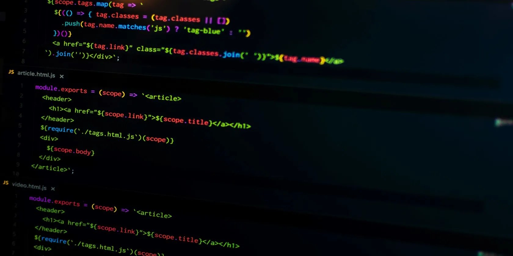 Monitor displaying JavaScript code