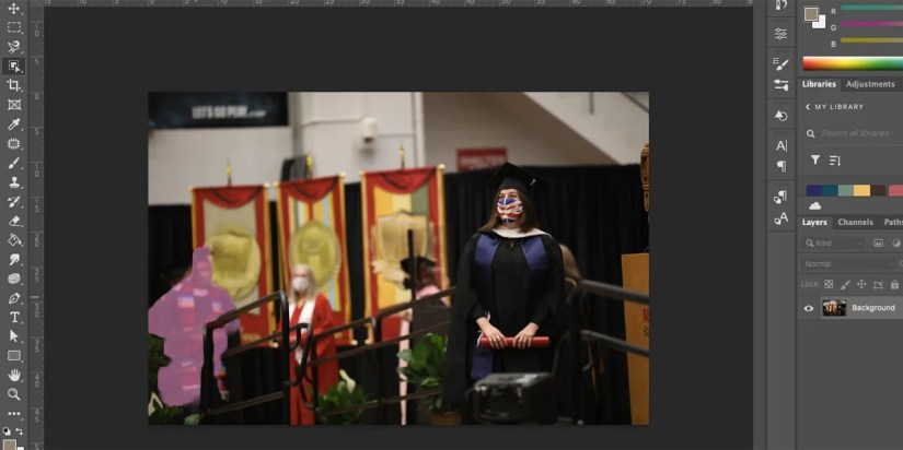 Object Selection highlight in Photoshop.