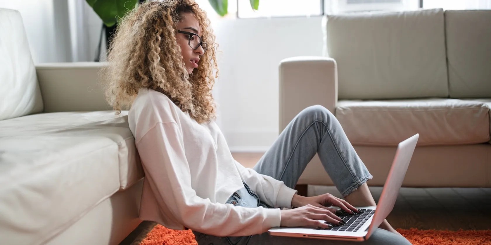 Young Woman Browsing on a Computer