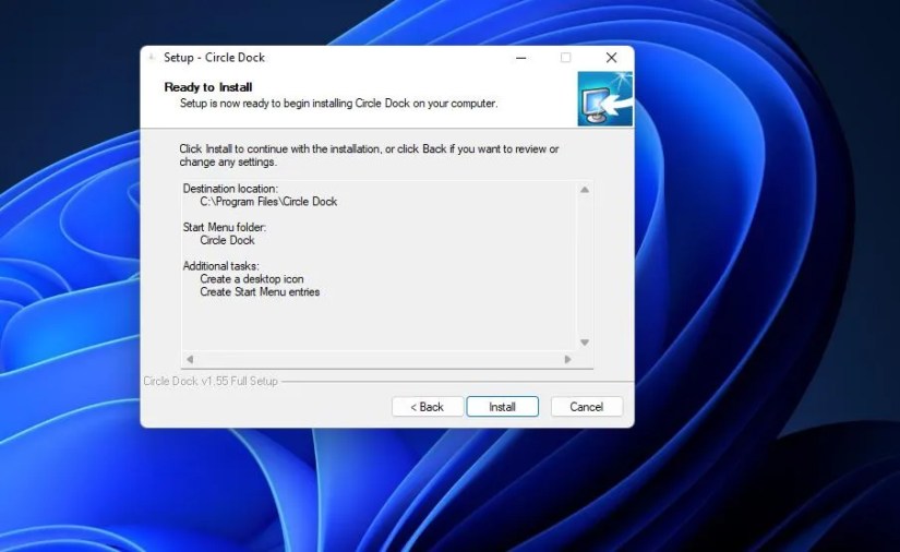 The Setup - Circle Dock window