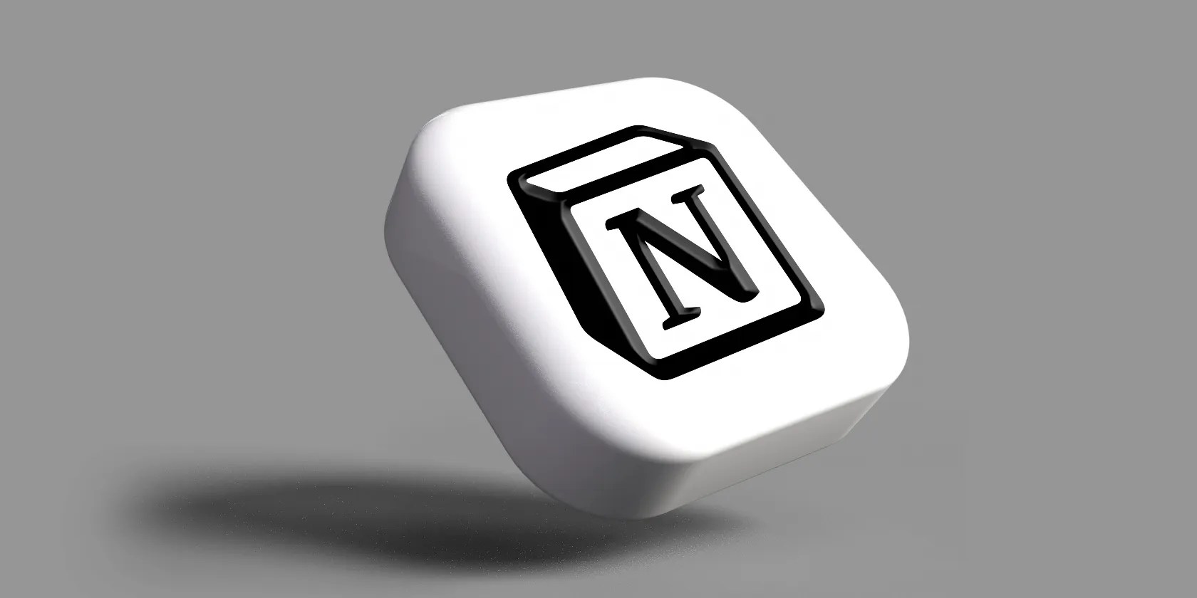 Illustration of a Notion logo on a background