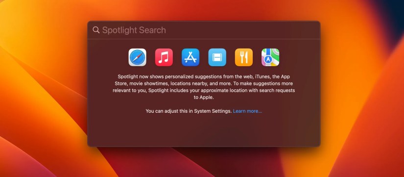 Spotlight Search on Mac