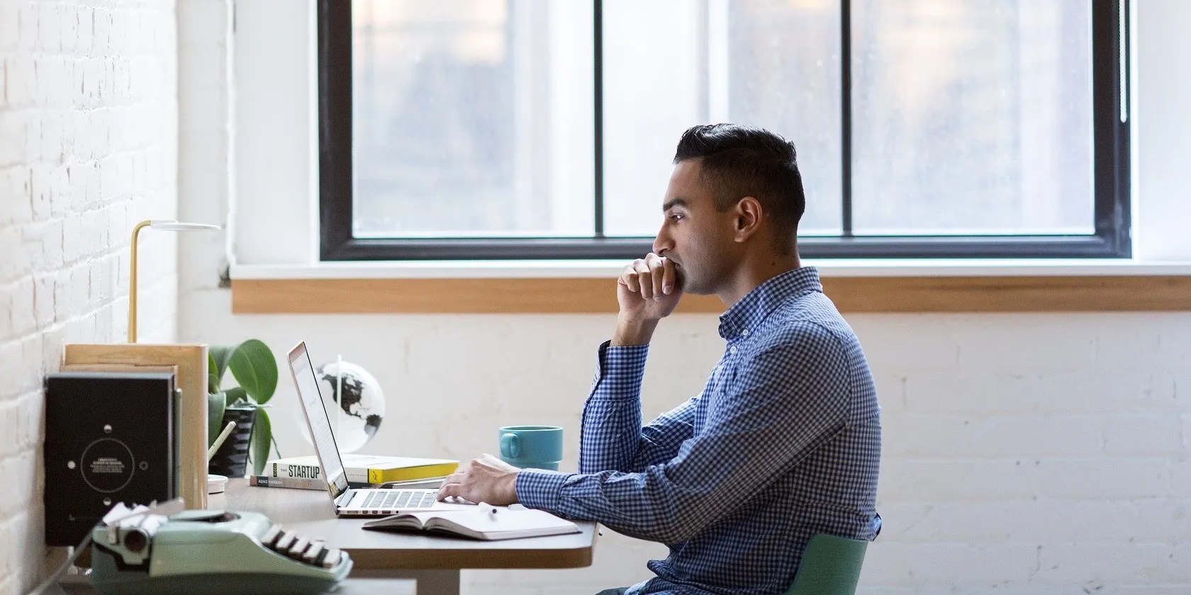 A man working on a laptop