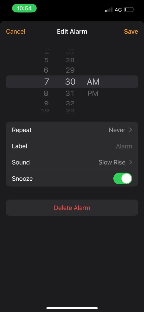 edit iphone alarm settings