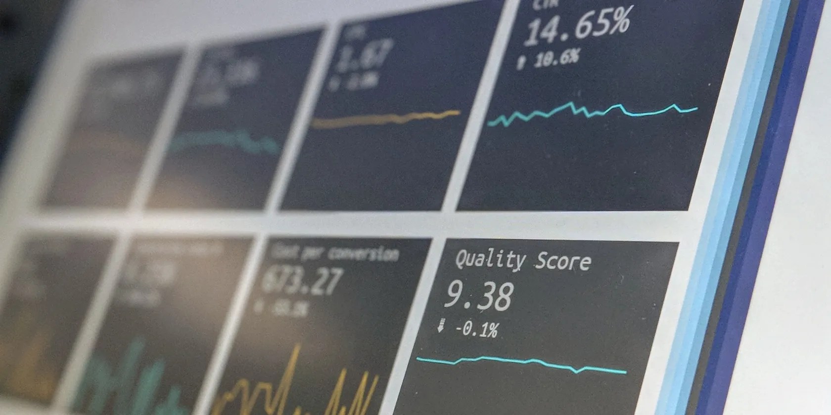 computer screen with metrics