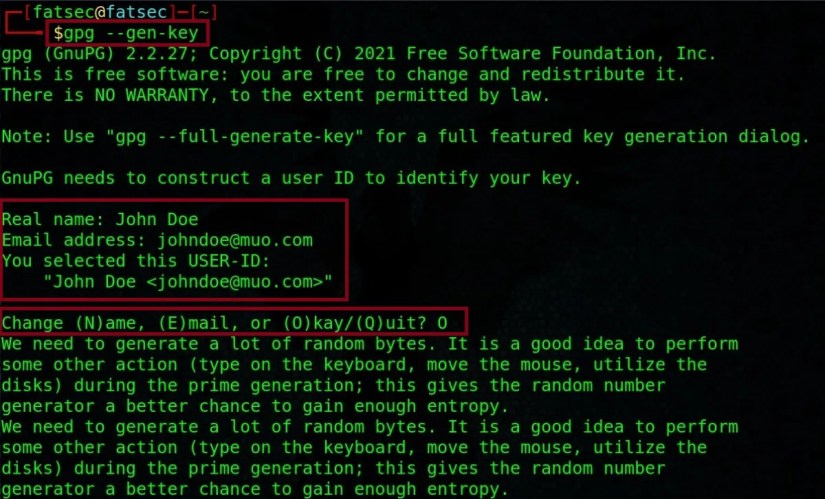 creating encryption keys linux