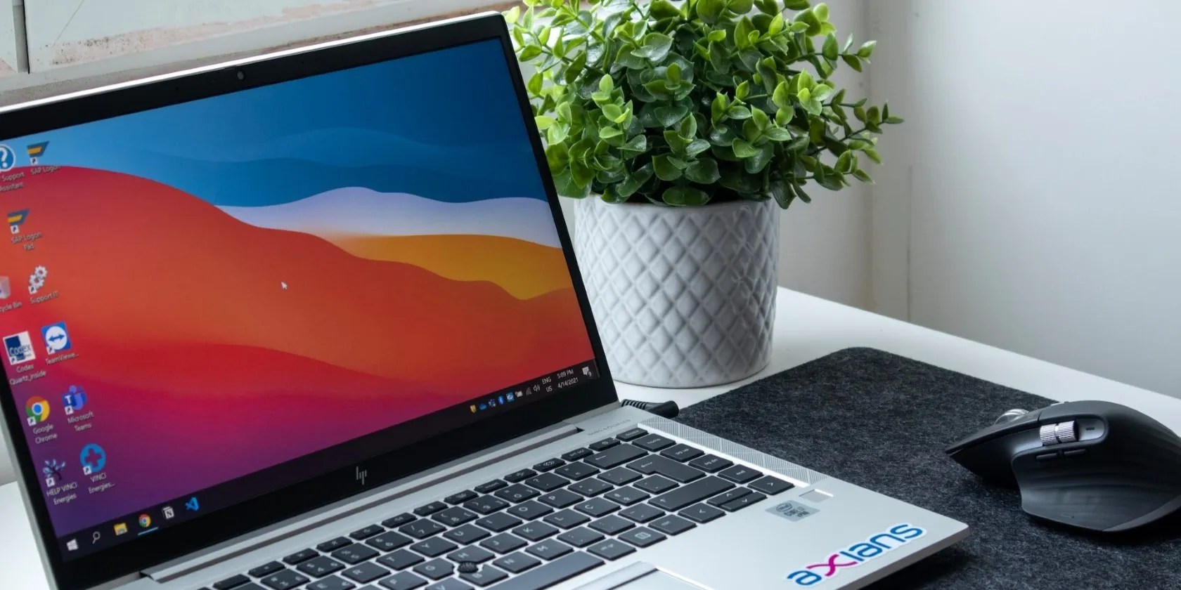 A black and silver Asus laptop