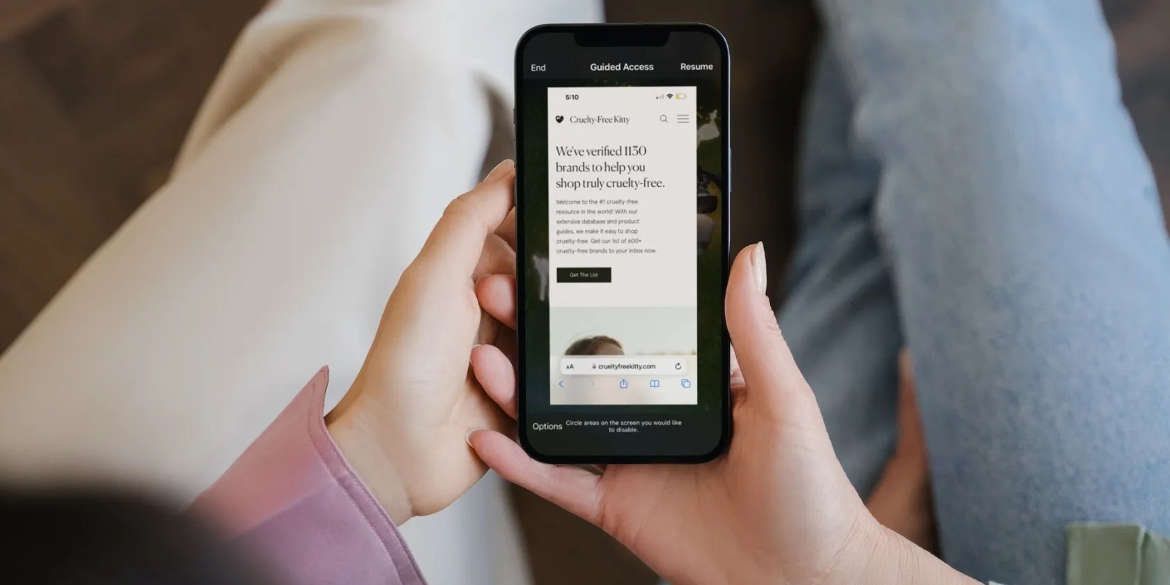 iPhone showing Guided Access