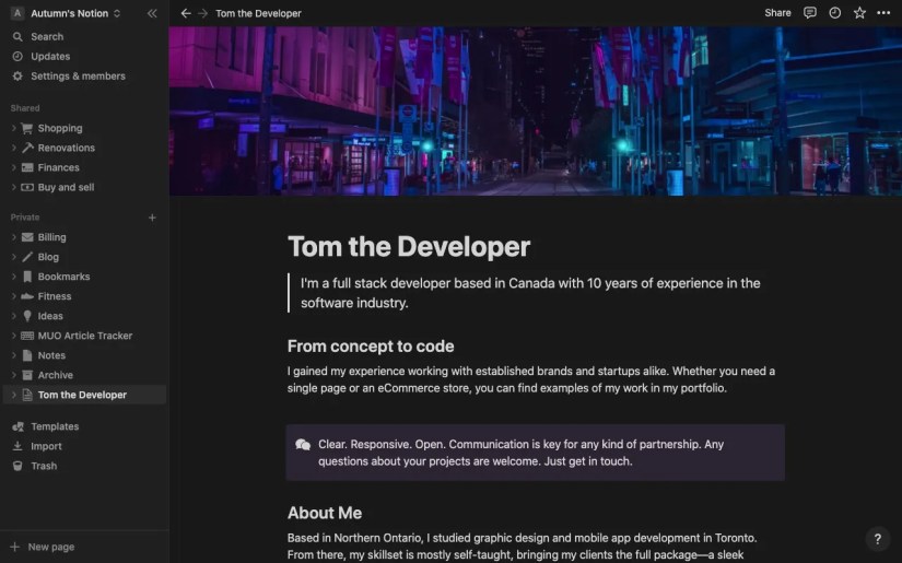 Text layout in note-taking software