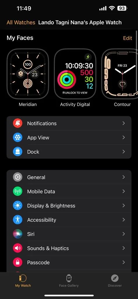 Watch app screenshot