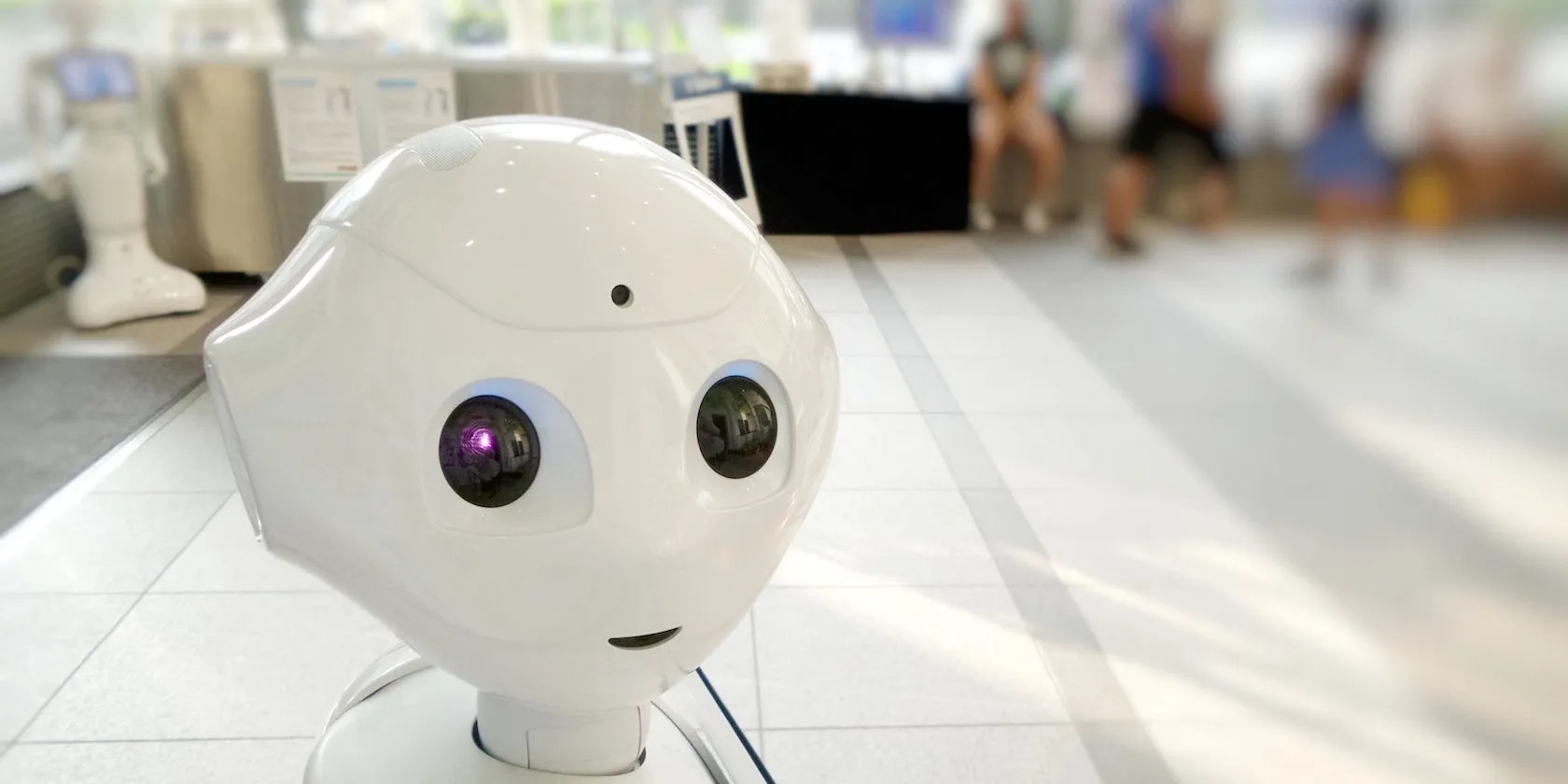 A robot looking at the camera.