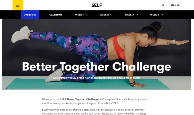 SELF Better together four week fitness challenge