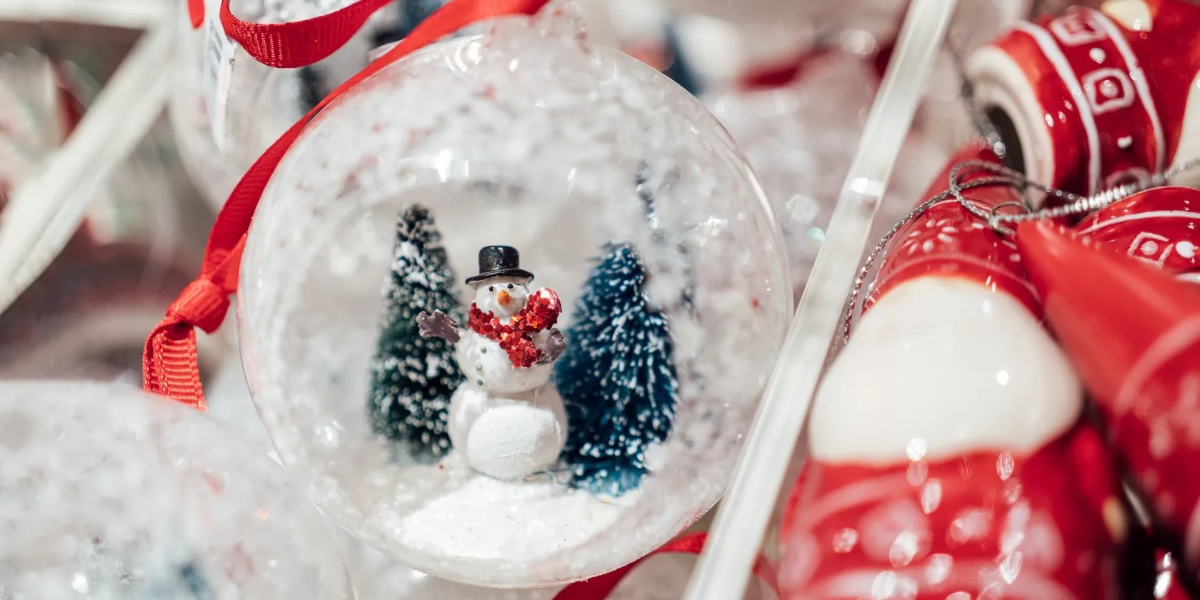 snowman in a snow globe
