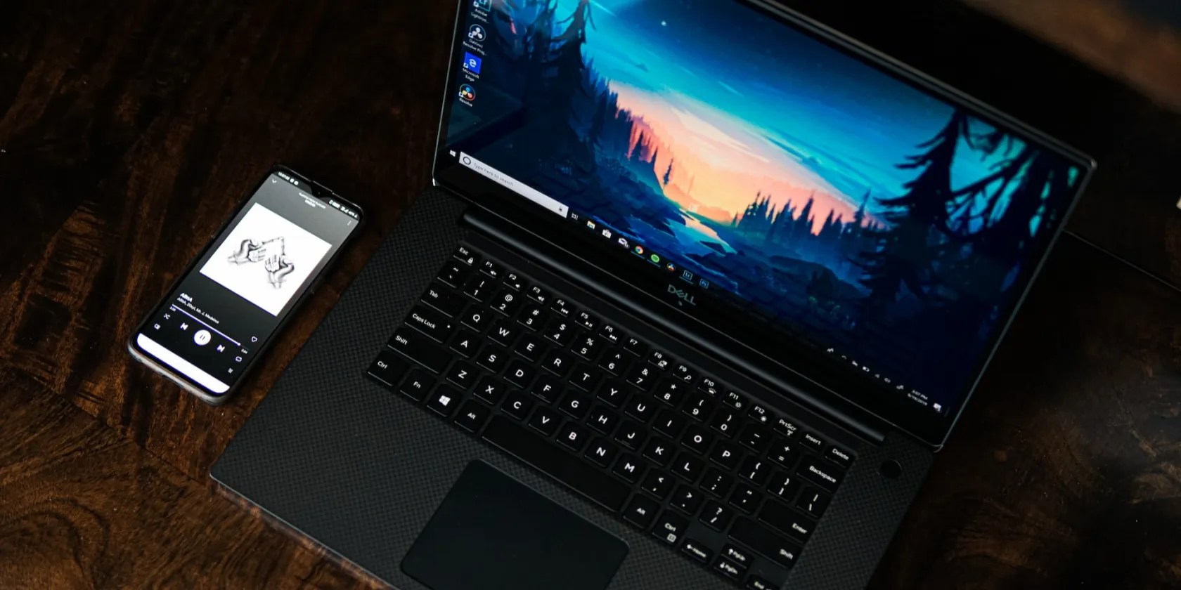 A Black Windows Laptop On A Desk