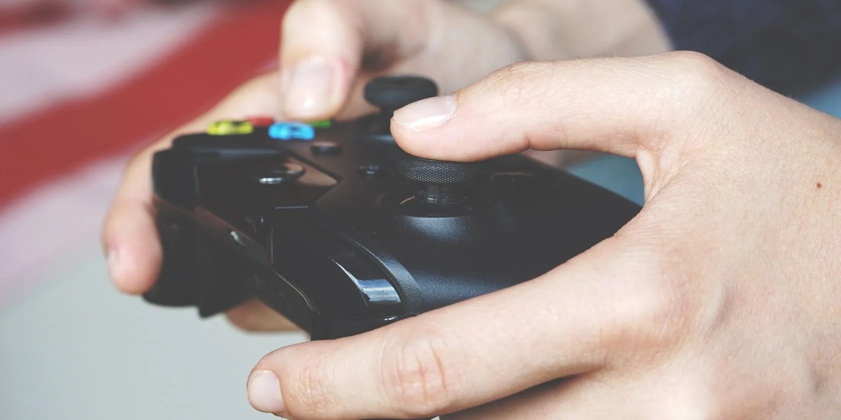 An Xbox controller being used