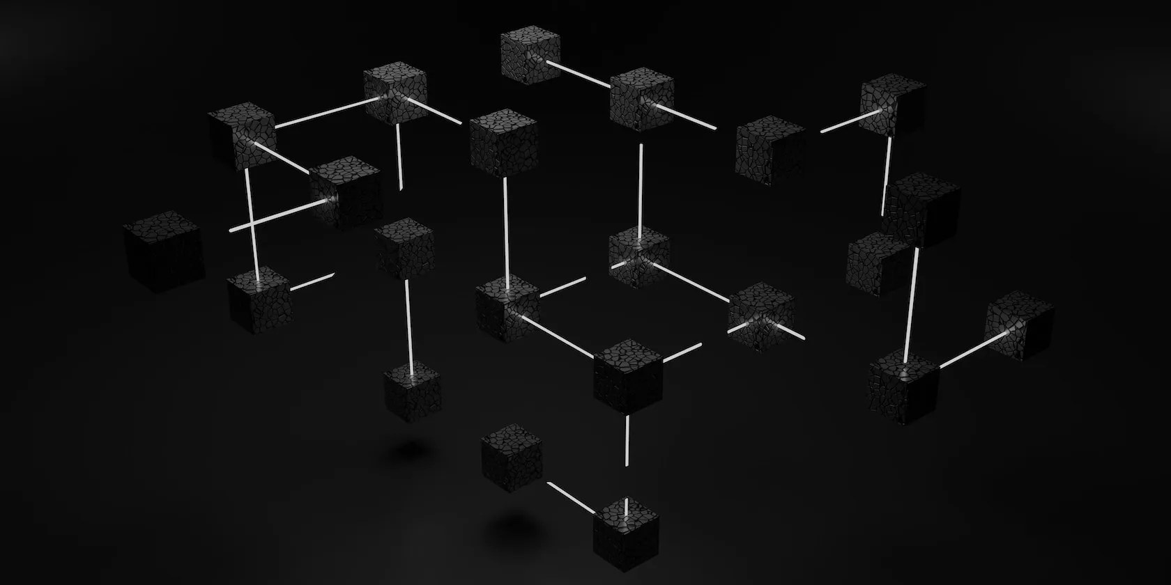 Blockchain on a black background