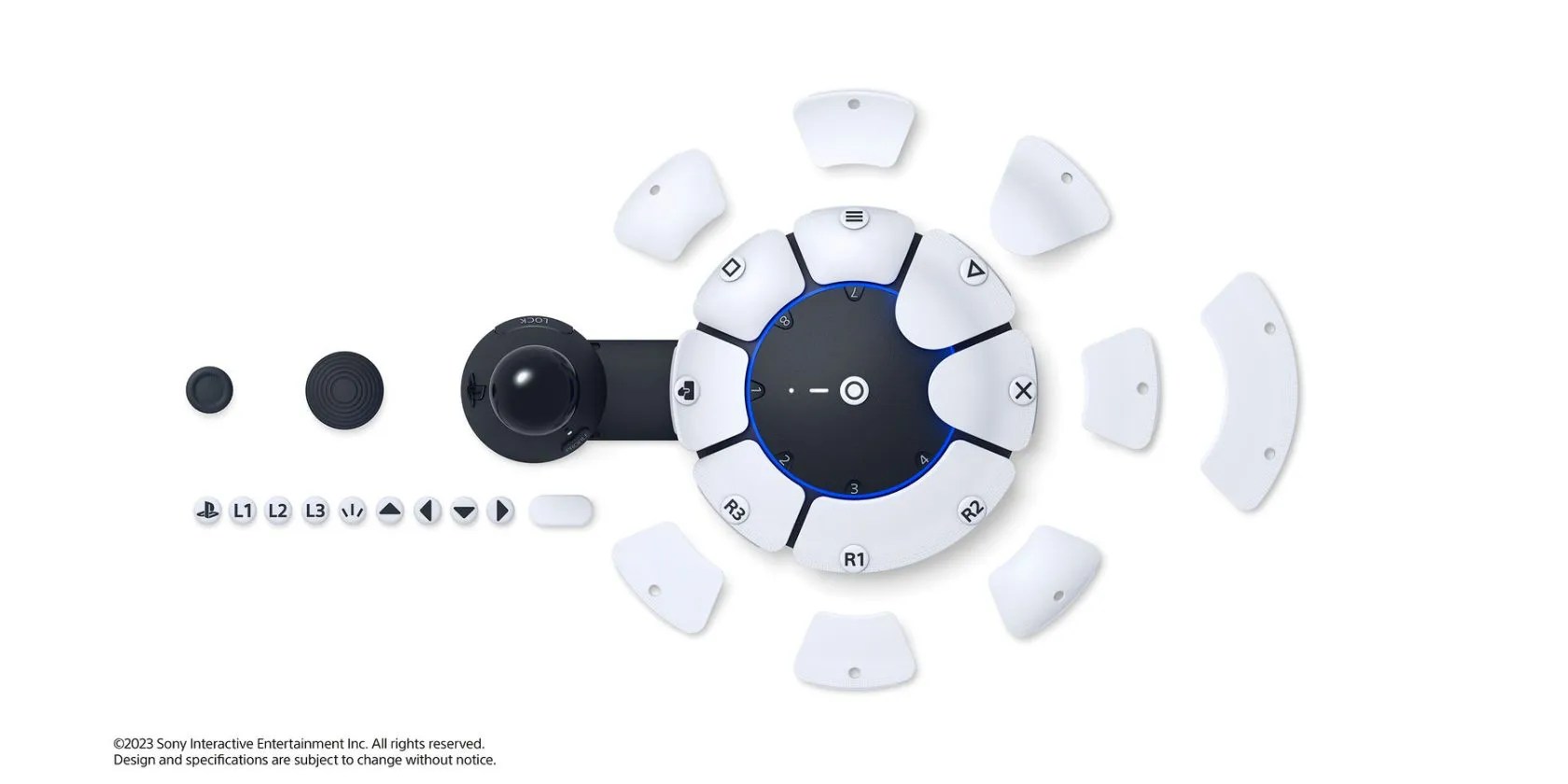 Close up of all modular parts of the Project Leonardo controller
