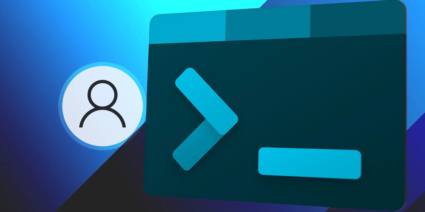 Windows CMD logo with Account icon