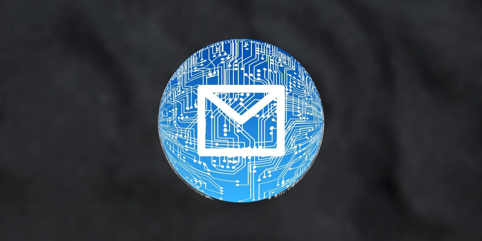 Encrypted email symbol seen on black background