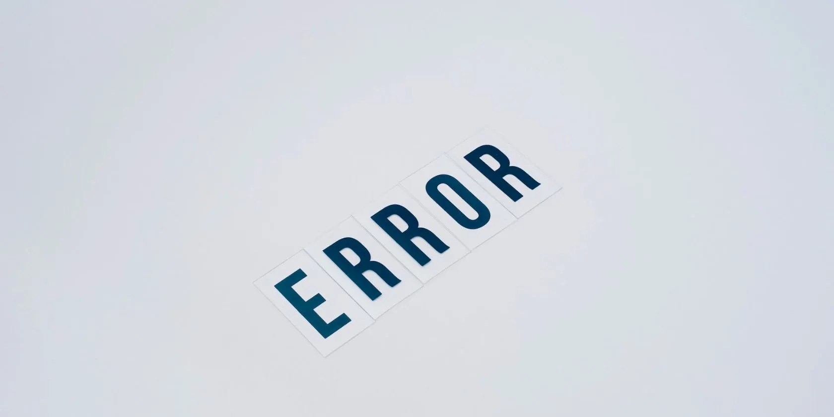 error text on white background