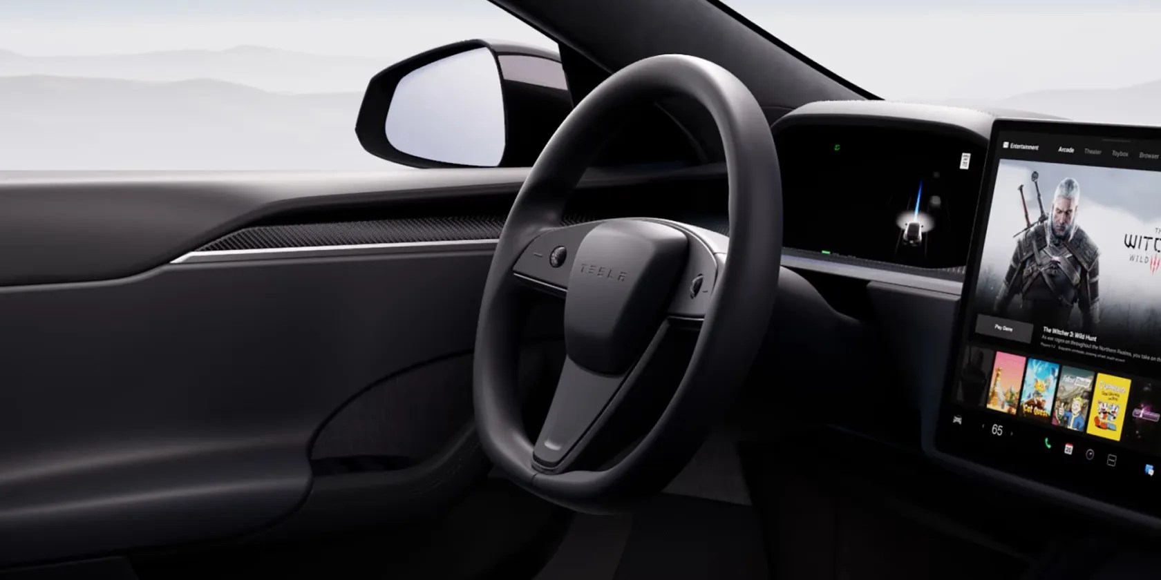 tesla round steering wheel example