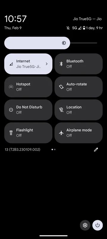 edit option in Quick Settings panel