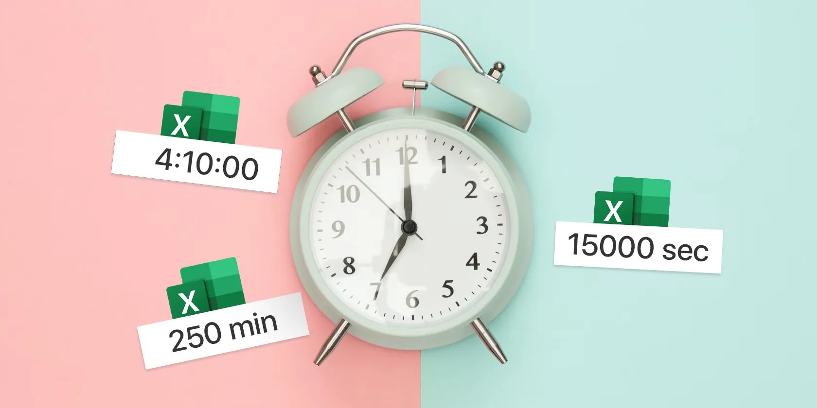 Alarm clock with excel logos