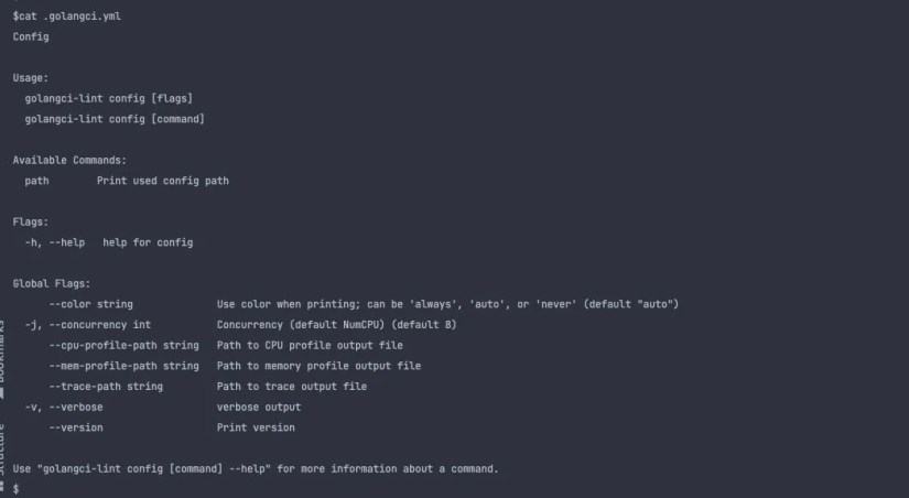 Golangci-lint YAML file usage instruction