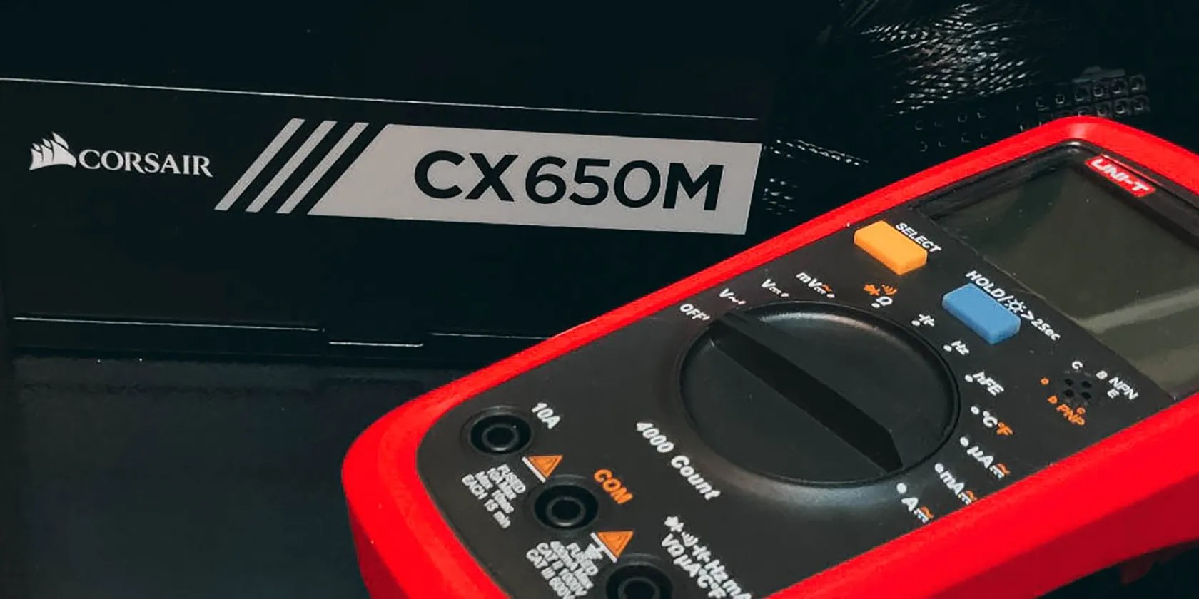 A multimeter and a PSU