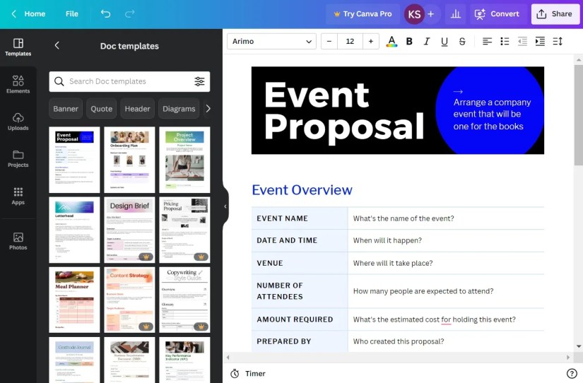 Canva Docs Templates