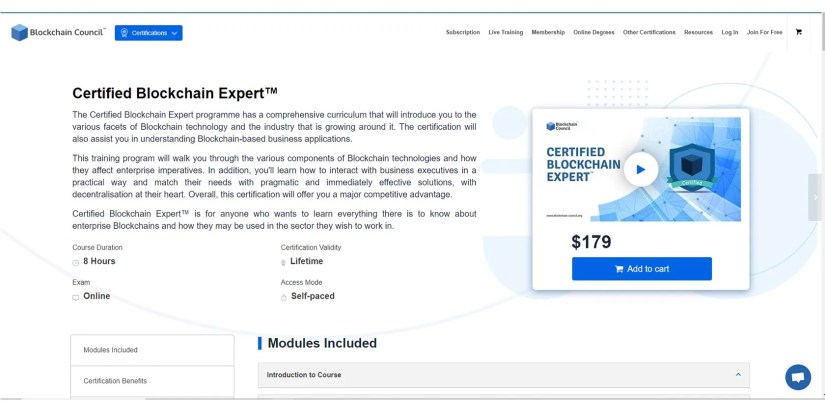 Certified blockchain expert