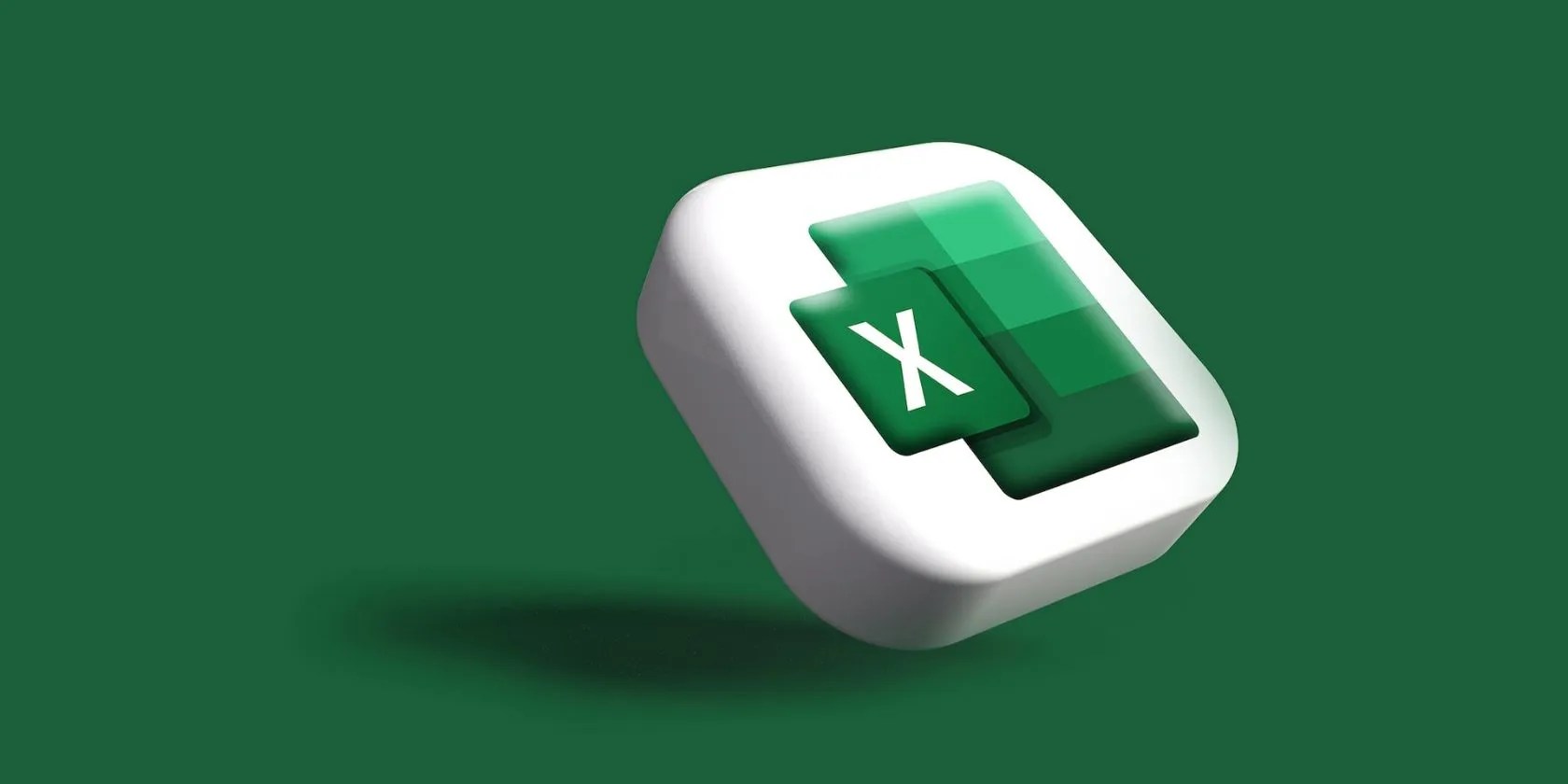 3d Excel Icon on green background