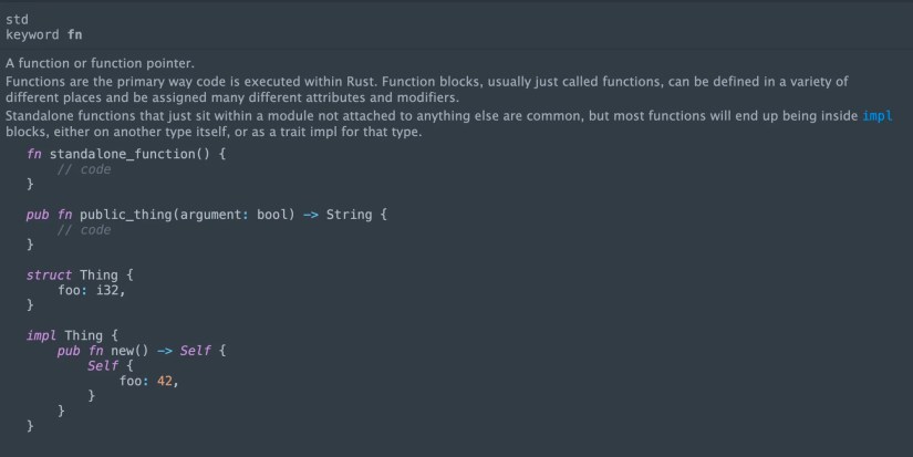 Jetbrains Rust Functions Preview