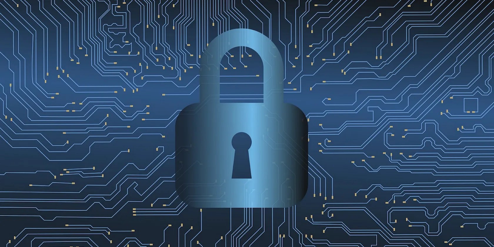 An illustrated image of a blue lock representing security against cybercrimes